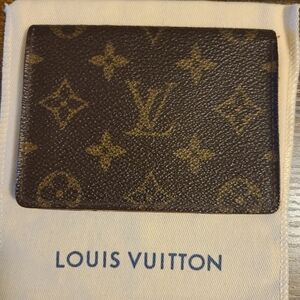 Louis Vuitton Vintage Dark Brown Monogram Card Holder Bifold